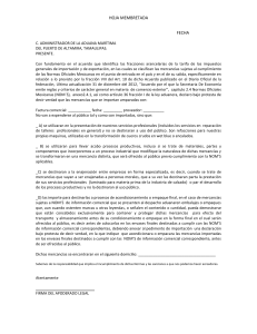 Carta de NO comercialización - VALVA