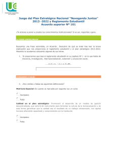 Juego del Plan Estrat&eacute;gico Nacional &ldquo;Navegando Juntos&rdquo; 2013