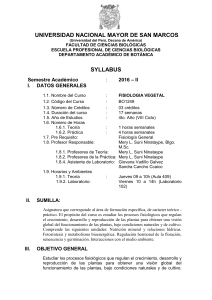 Fisiología Vegetal - Plan 2013 - Facultad de Ciencias Biológicas