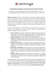 Portugal lanza Estrategia de Turismo para los pr&oacute;ximos 10 a&ntilde;os