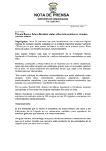 Secretaría de SaludH onduras NOTA DE PRENSA