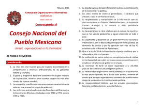 Convocatoria al Consejo Nacional del Pueblo Mexicano
