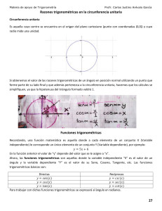 Funciones trigonométricas - Wiki de la asignatura de Trigonometría