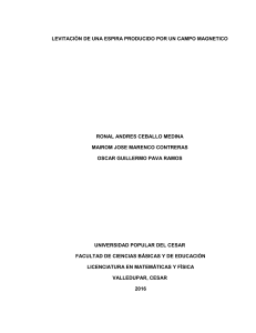 levitación de una espira producido por un campo magnetico