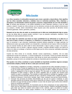 Los niños necesitan el combustible necesario