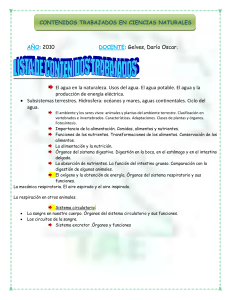 contenidos trabajados en ciencias naturales