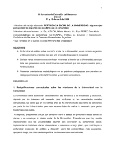 III Jornadas de Extensión del Mercosur Unicen 11 y 12 de abril de
