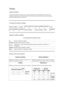 Teor&iacute;a: An&aacute;lisis morfol&oacute;gico Consiste en determinar la forma, clase