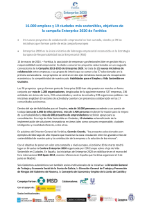 16.000 empleos y 19 ciudades m&aacute;s sostenibles, objetivos