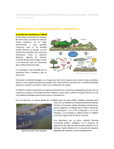 Relación entre los componentes de los ecosistemas