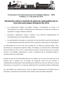 Acceda al comunicado sobre el zika ante los Juegos Olímpicos.