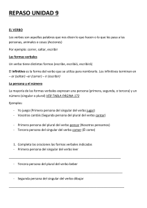 Las formas verbales - Colegio San Miguel