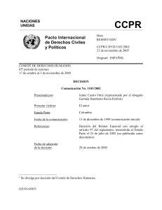 Comunicaciones No. 1103/2002