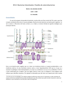 EI12: Bacterias Intestinales: Familia de enterobacterias