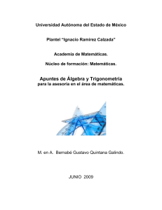 Apuntes de Algebra y Trigonometría.