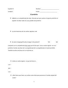 Preterit Notes Packet