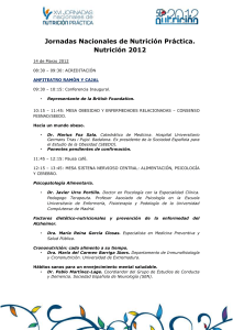 Jornadas Nacionales de Nutrición Práctica. Nutrición 2012