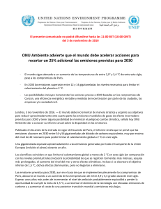 ONU Ambiente advierte que el mundo debe acelerar acciones para