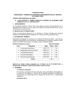 consultores individual de l&iacute;nea: 1 (un) docentes a tiempo