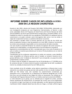 informe sobre casos de influenza a h1n1-2009 en la