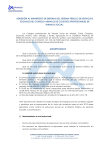 ADHESION AL MANIFIESTO - Consejo Andaluz de Trabajo Social