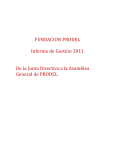 PRODEL terminó el año 2011 con resultados financieros