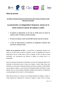 La prevención y el diagnóstico temprano, claves en la lucha contra