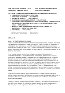 Curso: Salud Undecimo grado Prof. osvaldo melendez