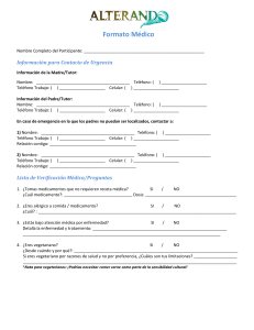 Información para Contacto de Urgencia