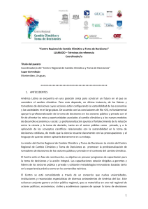 “Centro Regional de Cambio Climático y Toma de Decisiones