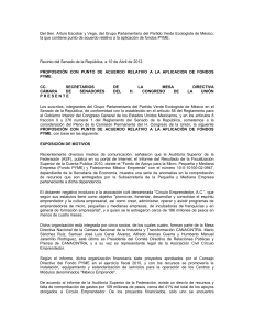 Del Sen. Arturo Escobar y Vega, del Grupo Parlamentario del