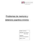 definir los conceptos de memoria y deterioro cognitivo mínimo