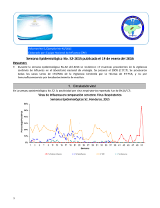Semana Epidemiológica No. 52-2015 publicada el 19 de enero del