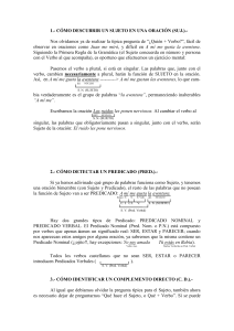 1.- CÓMO DESCUBRIR UN SUJETO EN UNA ORACIÓN (SUJ