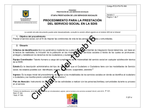 Prestación del servicio social en la SDIS