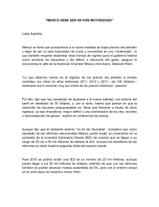 "MEXICO DEBE SER UN PAÍS MOTORIZADO" Ivette Saldaña