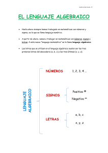 Lenguaje Algebraico y Ecuaciones