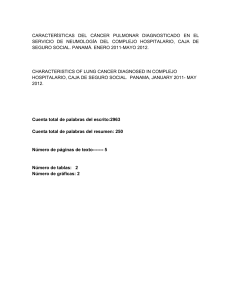 CARACTERÍSTICAS DEL CÁNCER PULMONAR DIAGNOSTICADO