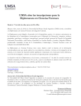 UMSA abre las inscripciones para la Diplomatura - list