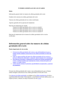 Tumores de células germinales de los ovarios en estadio I