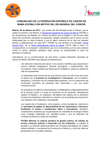 Comunicado de FECMA en el día del cáncer de mama