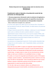 Cuestionario sobre el derecho a la protección social de