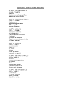 CONTENIDOS MÍNIMOS PRIMER TRIMESTRE MATERIA