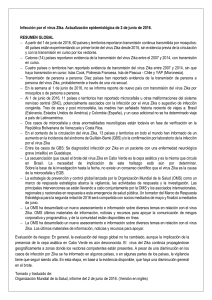 Actualización del Zika, 2 de junio de 2016