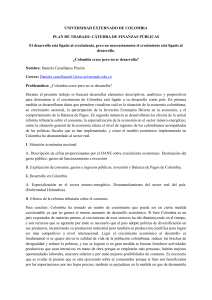 Desarrollo en Colombia? - finanzas públicas para el desarrollo