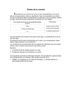 Partes de la oración Las