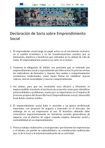 Declaración de Soria sobre Emprendimiento Social