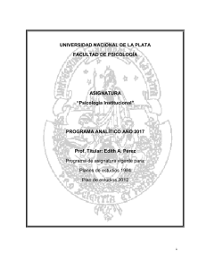 Psicología Institucional - Facultad de Psicología (UNLP)