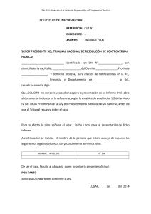 solicitud de informe oral