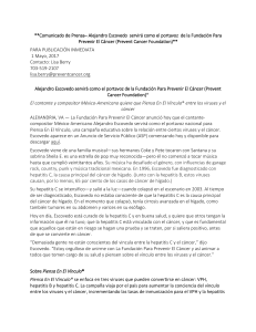 **Comunicado de Prensa– Alejandro Escovedo servirá como el